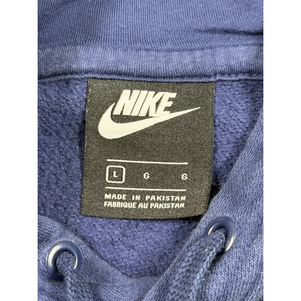 Nike Just Do It Hoodie Men Large Blue Pullover Fleece Logo Graphic DA0151-410 L